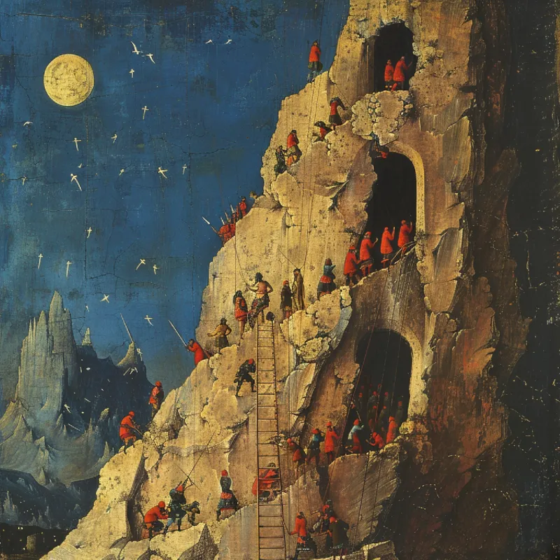 The Ascent Beneath the Moon